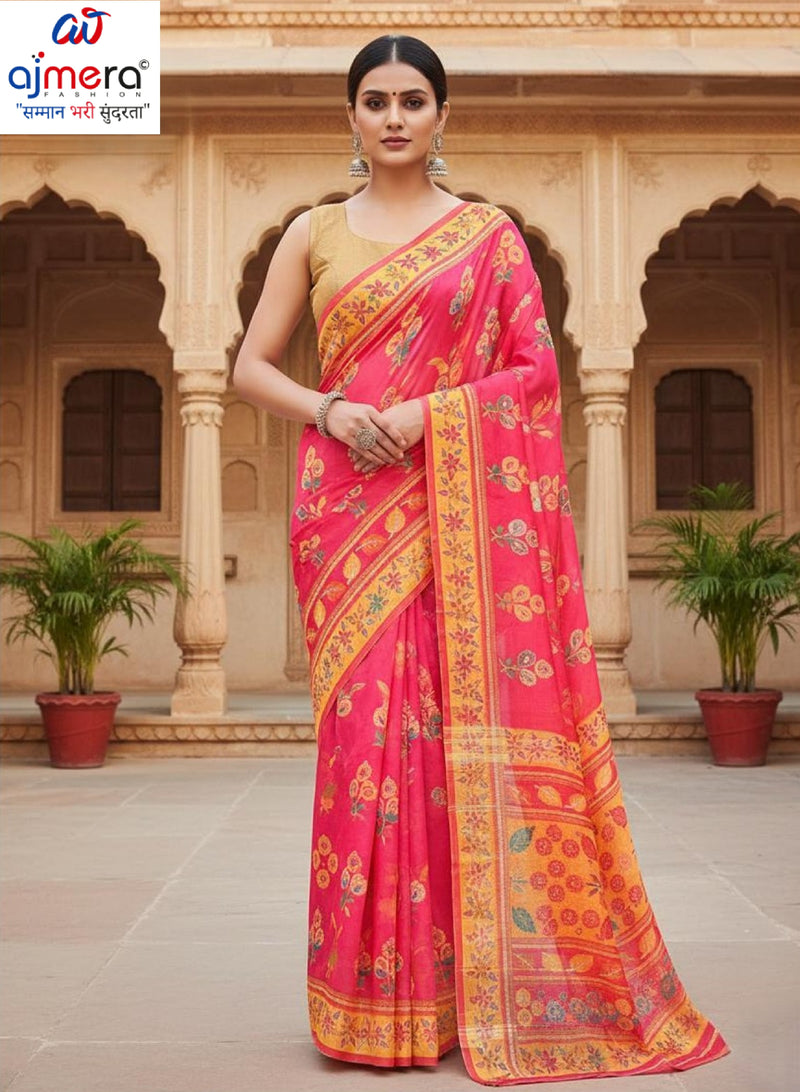 Pure Cotton Saree with Without Blouse for Premium Ethnic and Traditional Wear — MLC-AIRTEL