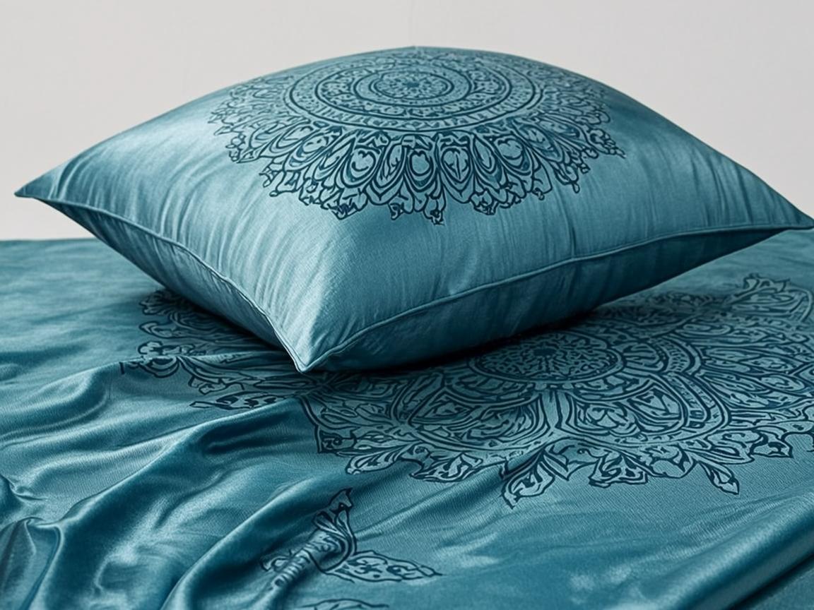 Magenta Stone Work Silk Blend bedsheets