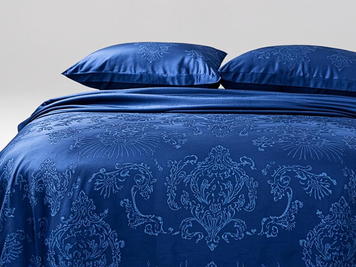 Mustard Yellow Resham Thread Art Silk bedsheets