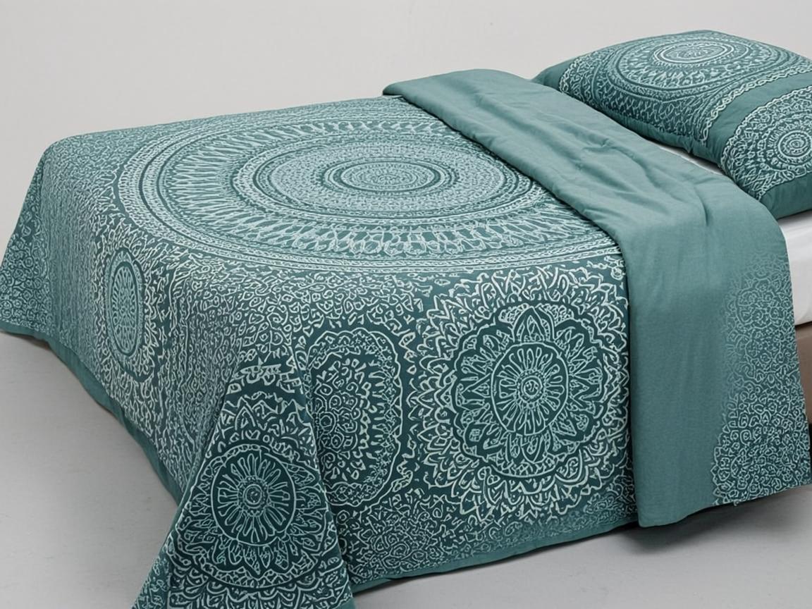 Wine Red Stone Work Silk Blend bedsheets