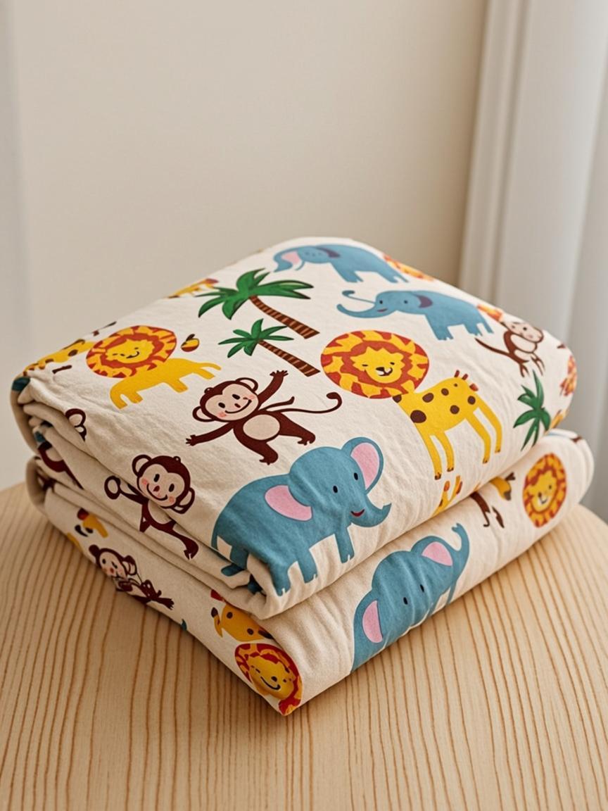 Kids Jungle Animals Printed Bedsheet — Cheerful Cotton 220 TC