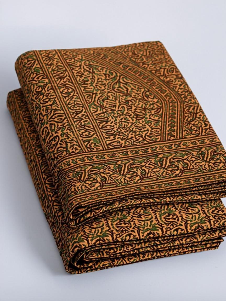 Kalamkari Printed Bedsheet — Earthy Handloom Craft 240 TC