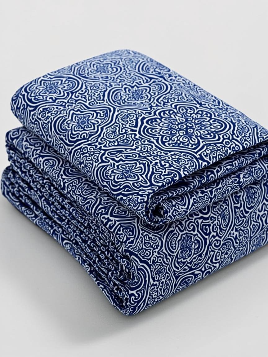 Blue Moroccan Tile Print Bedsheet — Digital Print 230 TC