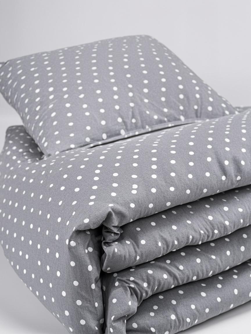 Grey Dots Single Bedsheet — Student Hostel Range 210 TC
