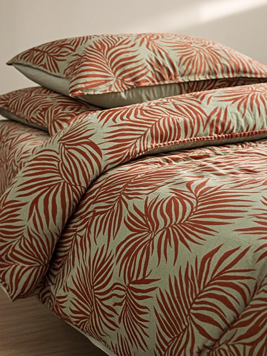Tropical Palm Print Bedsheet — Resort Range 230 TC