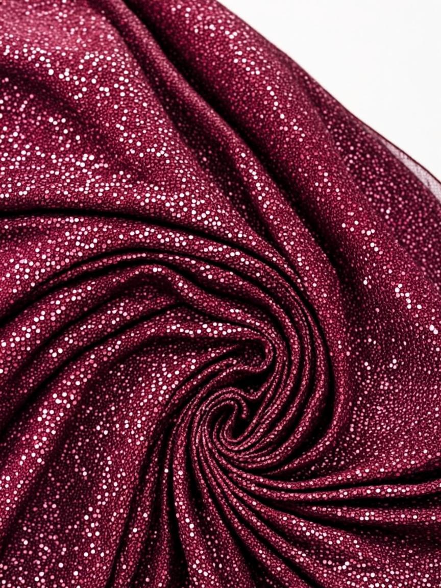 Wine Red Sequin Georgette Dress Material