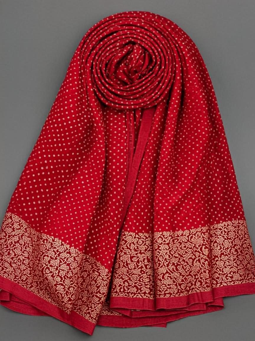 Red Bandhani Tie-Dye Dupatta — Kutch Craft