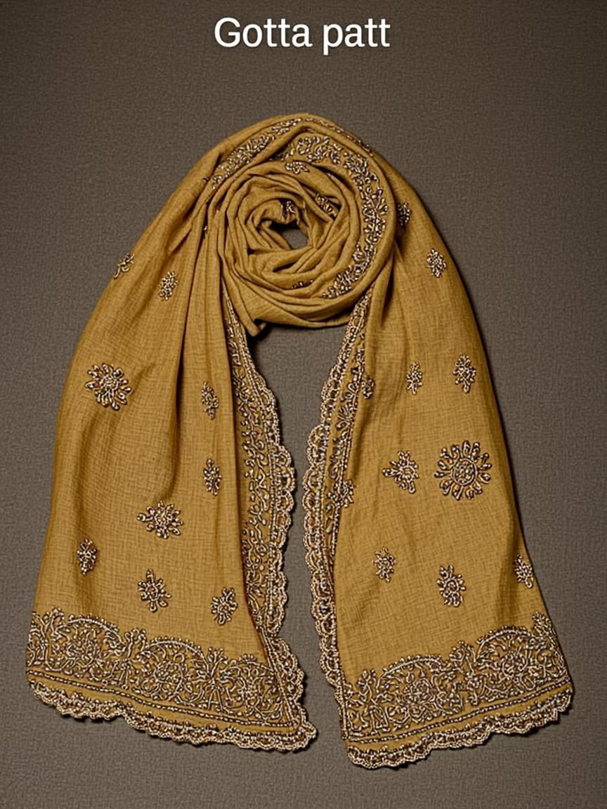 Mustard Gotta Patti Lace Dupatta
