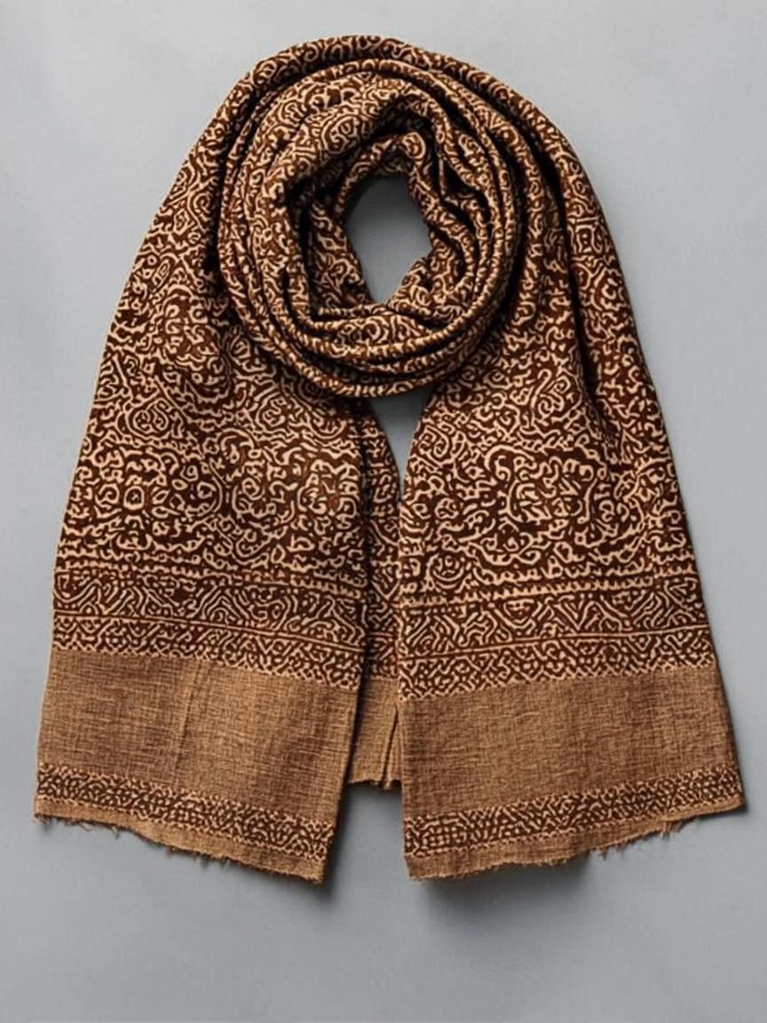 Kalamkari Hand Painted Dupatta — Natural Dyes
