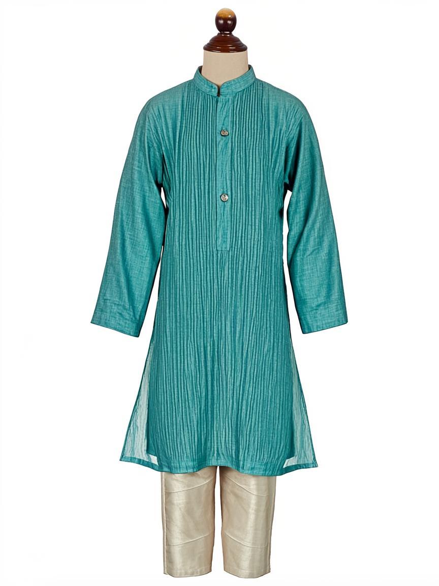 Burnt Orange Resham Thread Art Silk Kids Salwar Suit