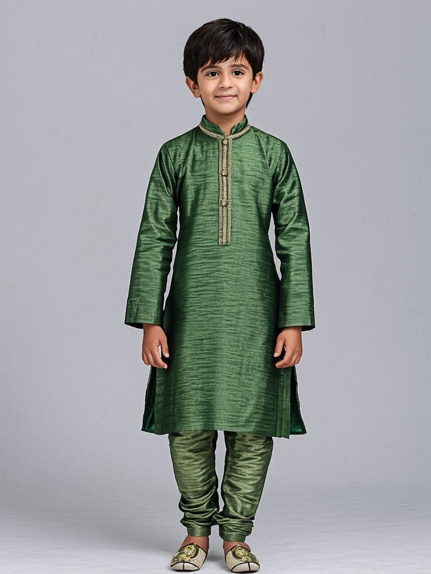 Silver Grey Thread Embroidered Velvet Kids Lehenga Choli