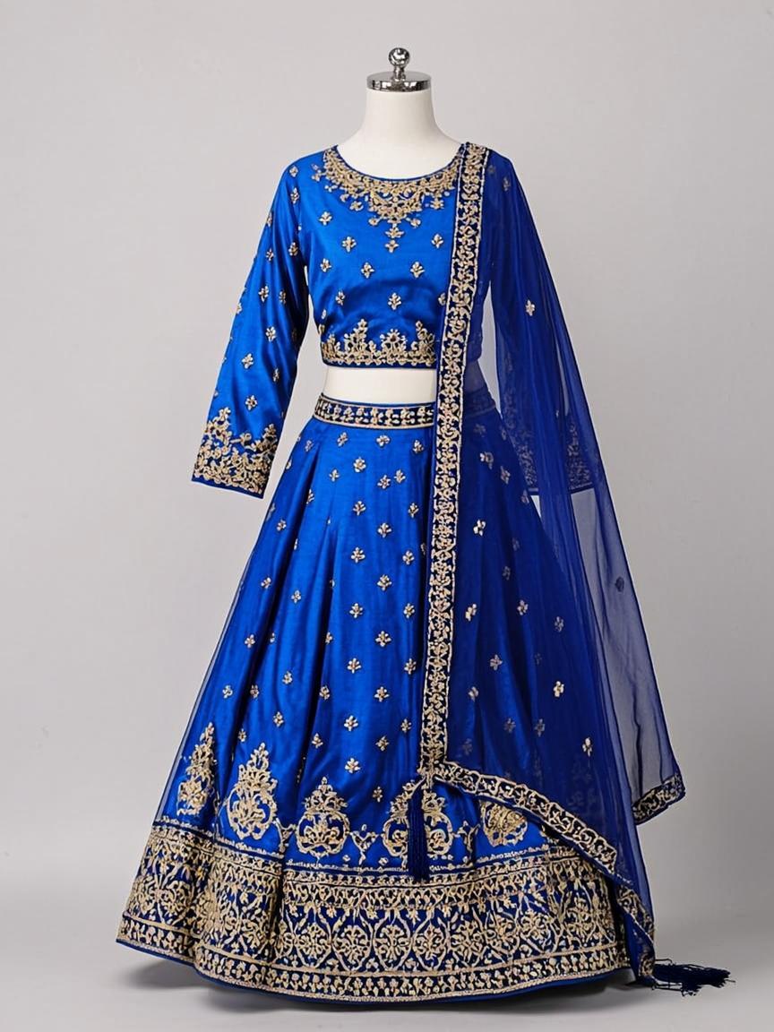 Golden Ivory Thread Embroidered Velvet Kids Kurta Set