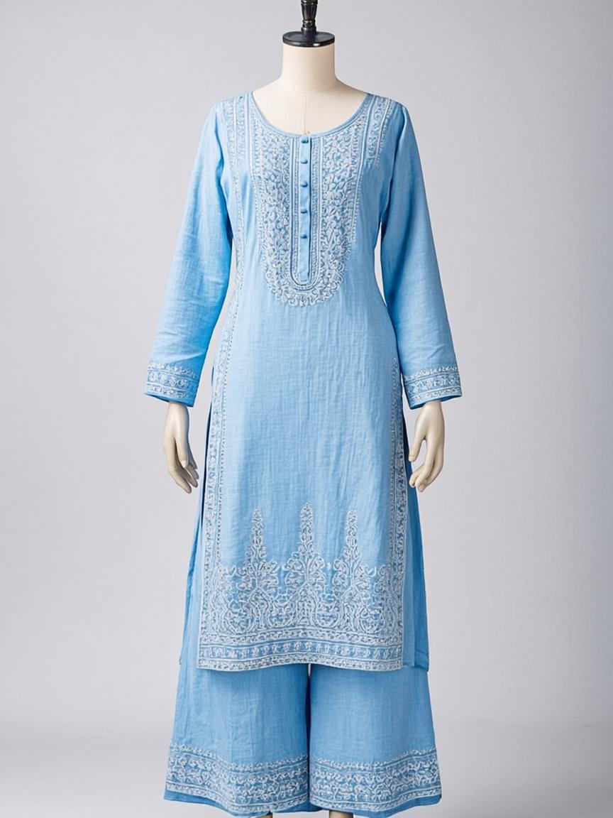 Olive Green Hand Block Printed Cotton Silk Kids Salwar Suit