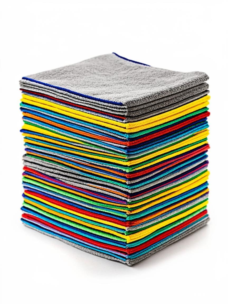 Grey Microfiber Cleaning Towels — Pack of 6 Colour-Bind 350 GSM
