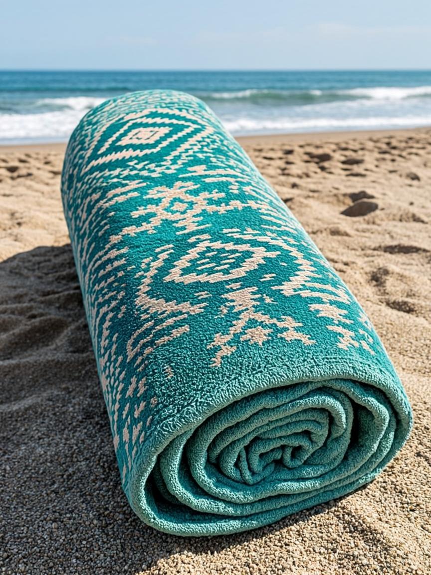 Aztec Tribal Print Beach Towel — Oversized Cabana 400 GSM