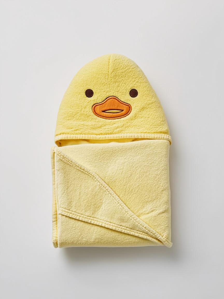 Kids Hooded Bath Towel — Yellow Duck Design 420 GSM