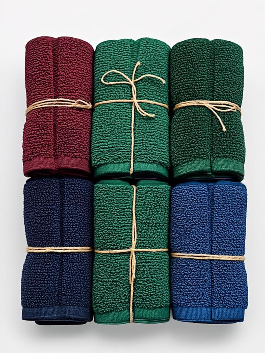 Jewel Tone Bath Towel Set of 6 — Ruby Emerald Sapphire 520 GSM