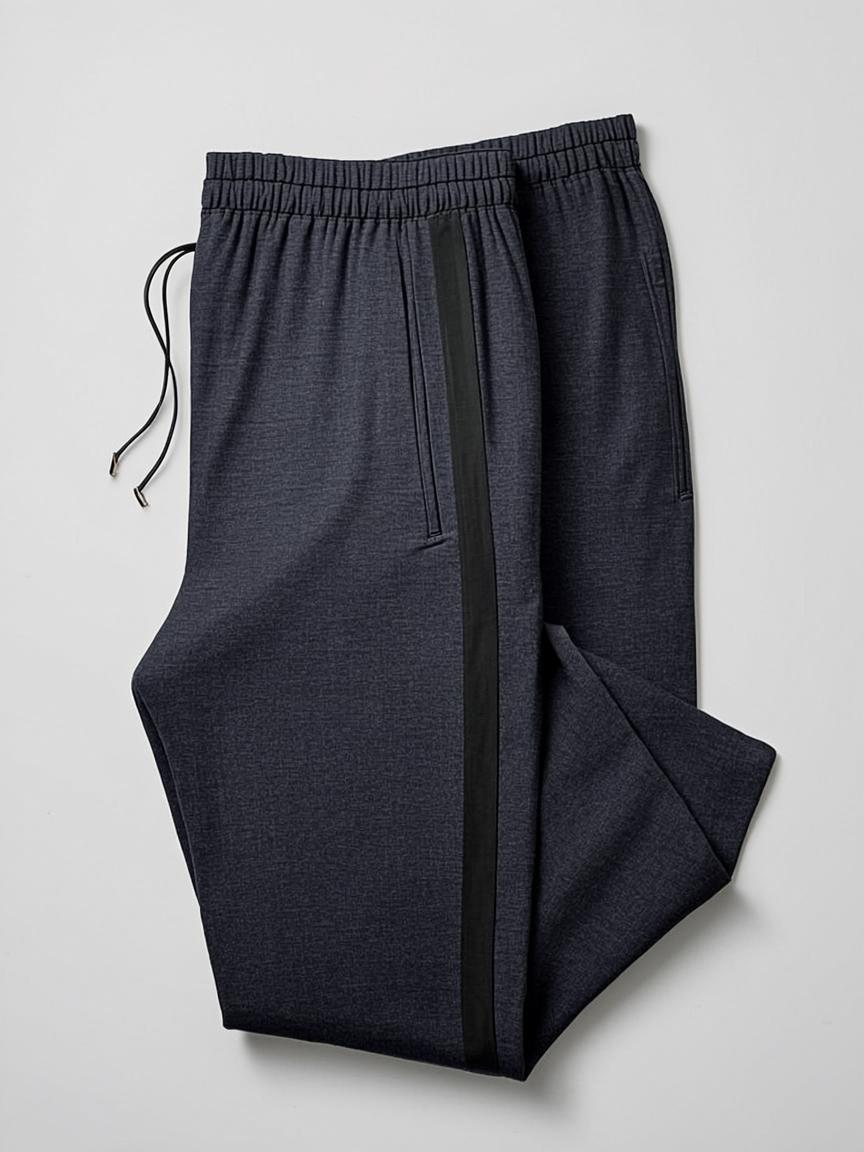 Navy Grey Track Pants — Athleisure Stripes